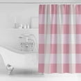 thumbnail image 4 of Pink White Plaid Shower Curtains for Bathroom Waterproof Fabric Bath Curtains Decor Bath Tub Curtain Buffalo Pastoral Check Geometric Farmhosue Decorative Shower Curtain Sets with Hooks, 72x72 Inch, 4 of 6
