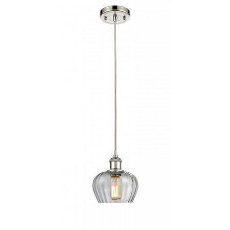 

516-1P-PN-G92-L-LED-Innovations Lighting-Large Fenton-3.5W 1 LED Mini Pendant in Industrial Style-11 Inches Wide by 11 Inches High Polished Nickel