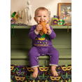 thumbnail image 4 of BemeyourBBs Newborn Baby Boy Girl Mardi Gras Outfits Spring Fall Winter Romper Carnival Long Sleeve Letters Circus Hat Embroidery Jumpsuit One Piece Baby Essentials Clothes, 4 of 9