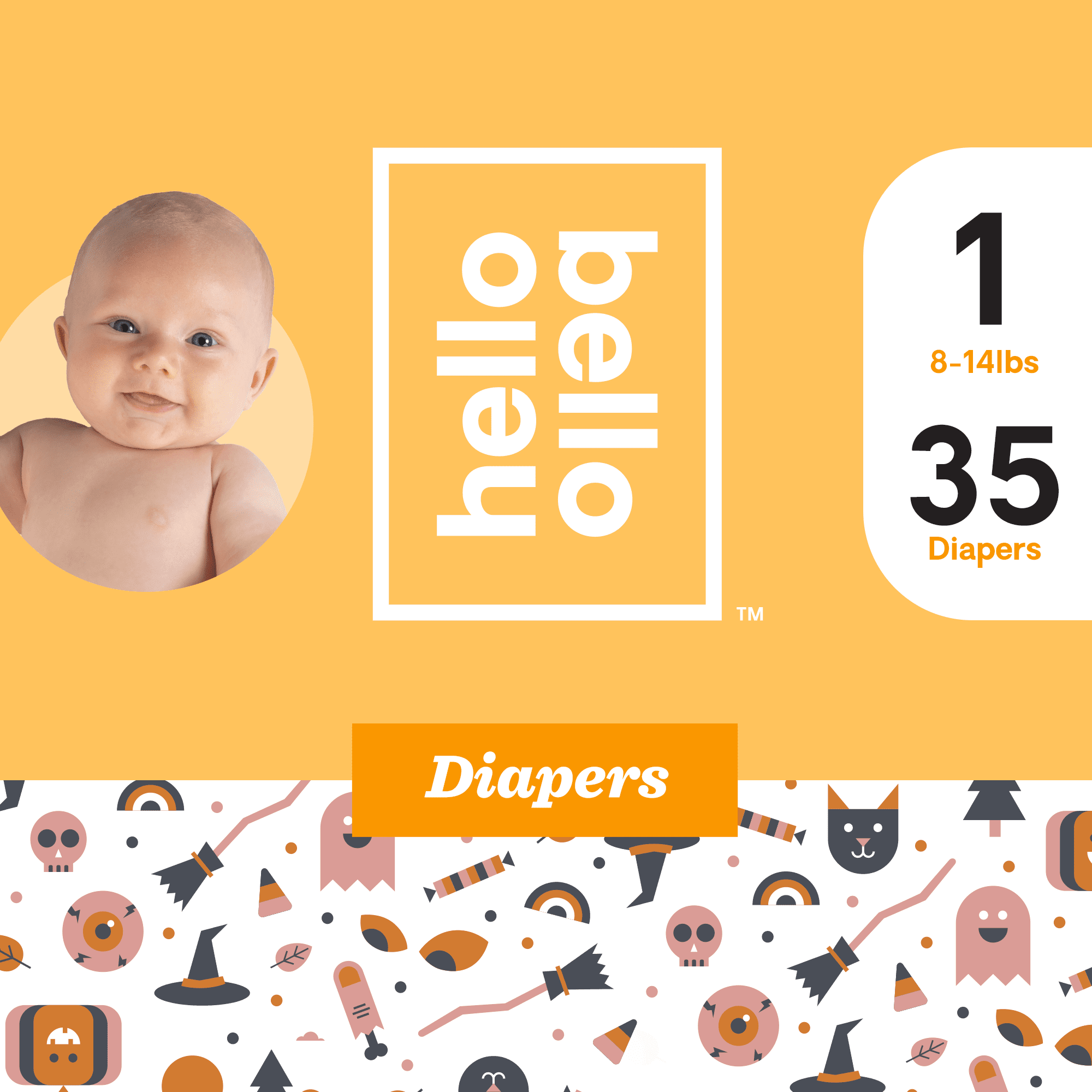 Hello Bello Diapers Spooky Booties Size 1 35ct Walmart Com