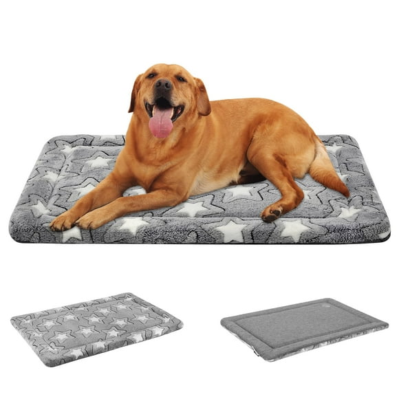 EMPSIGN Fancy Dog Bed Mat, Pet Bed Pad Reversible (Cool & Warm), Machine Washable Crate Pad, Pet Sleeping Mat for Small to XXX-Large Dogs, Grey,