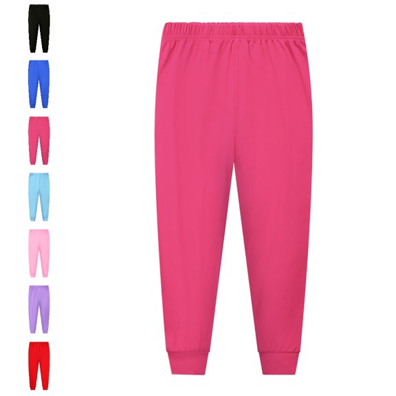 UJNDER Toddler Boy Girl Solid Print Nightwear Long Pants Soft Comfortable Sleep Bottoms Toddler Pants,Hot Pink,3-4 Years