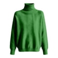 thumbnail image 4 of DLIDG Oversized Turtleneck Sweater for Women Basic Long Sleeve Soft Chunky Knitwear Knit Sweater Thermel Warm Loose Fit Fall Winter Sweater Trendy Slouchy Pullover Jumper Top Green Xl, 4 of 4