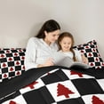thumbnail image 5 of Feelyou Red Christmas Tree Full Size Comforter Sets, Square Plaid Buffalo Bedding Comforter Set, Teens Boys Girls Kids Reversible Bedding Sets, Ultra Soft Home Decor, 3pcs, 5 of 8