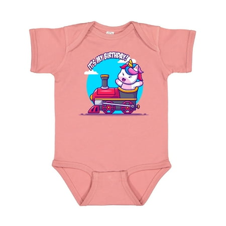 

Inktastic Unicorn Birthday Train Gift Baby Boy or Baby Girl Bodysuit