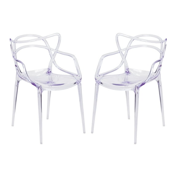 Modholic Nest Dining Chair, Clear (Set Of 2)