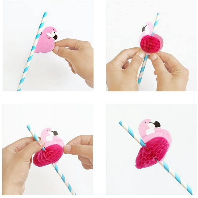 Paper Source Flamingo Straw Valentine Card Kit