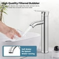 thumbnail image 5 of Bathroom Faucet Single Handle Vessel Sink Faucet One Hole Bowl Basin Mixer with Water Supply Lines - silver, 5 of 7