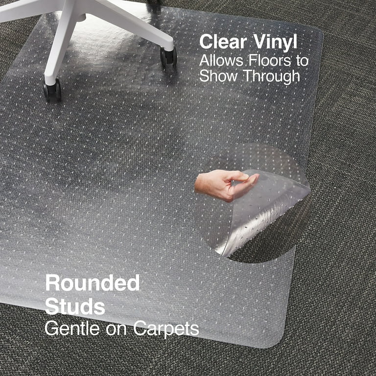 Staples Chairmat For Medium Pile Carpets No Lip Rectangular 36