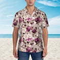 thumbnail image 6 of Picia Rose Flowers Gentle Cotton Regular Fit Short Sleeve Casual Hawaiian Shirt for Men-Small, 6 of 9