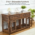 thumbnail image 2 of 2024 New Dog Crate Furniture with 2 Drawers, 2 Rooms 58" Dog Furniture, Wooden Dog House Kennel with 5-Doors for Large/Medium/Small Dog, Dog Crate Table, TV Stand, 2 of 6