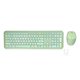 thumbnail image 1 of Retro Multicolor 2.4GHz Wireless Keyboard and Mouse Combo with Mute Cover, Green, 1 of 4