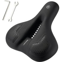 ROCKBROS Bike Seat for Men Women Comfort Wide Gel Bike Seat Replacement,Breathable Waterproof Padded Bicycle Saddle, Compatible with Cruiser/Mountain/Fat Bikes