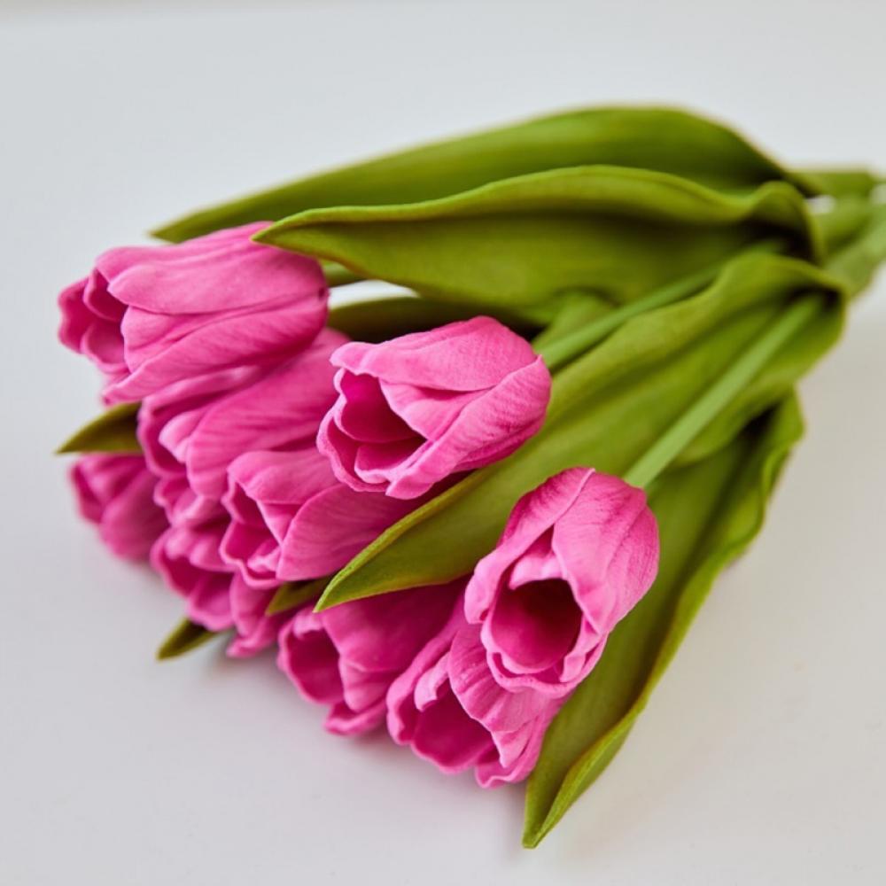 10Pcs Artificial Tulip Flowers Real Touch Tulips Fake PU Tulip Flower