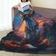 thumbnail image 6 of Pofeuu Starry Sky Meditating Fox Print Ultra-Soft Micro Fleece Blanket,for Bed Or Sofa,All Season Throw Blankets Flannel Blanket-60"x50", 6 of 7