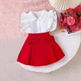 thumbnail image 2 of ZACPNCV Toddler Baby Girl Clothes Ruffle Shoulder Strap Tank Top Pleated Skirt Summer Outfit Clothing Set 7-8 Years, 2 of 9