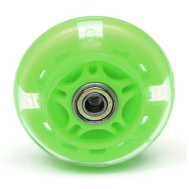 Eigraketly Patinete de Metal PU para niños, rueda portátil Universal de 80mm, patín en línea, ruedas coloridas, accesorios de componentes Patinetes eléctricos Verde