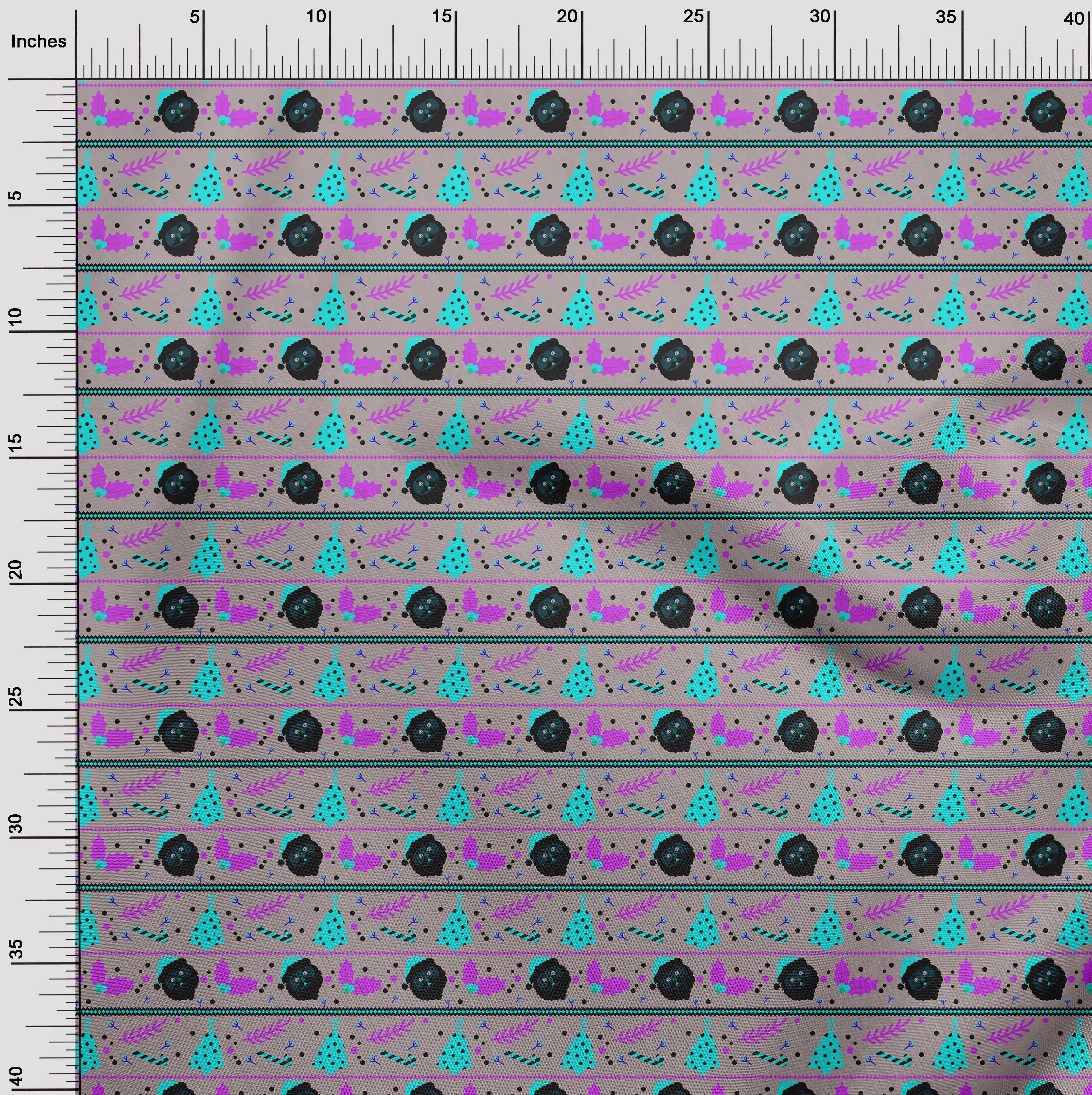 oneOone Cotton Jersey Black Fabric Merry Christmas Fabric For Sewing Printed Craft Fabric By The Yard 58 Inch Wide - SP