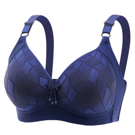eileial Women s Underwire Bra Minimizer Lace Floral Bra Unlined Unpadded Plus Size Full Coverage Bra Dark Blue 52