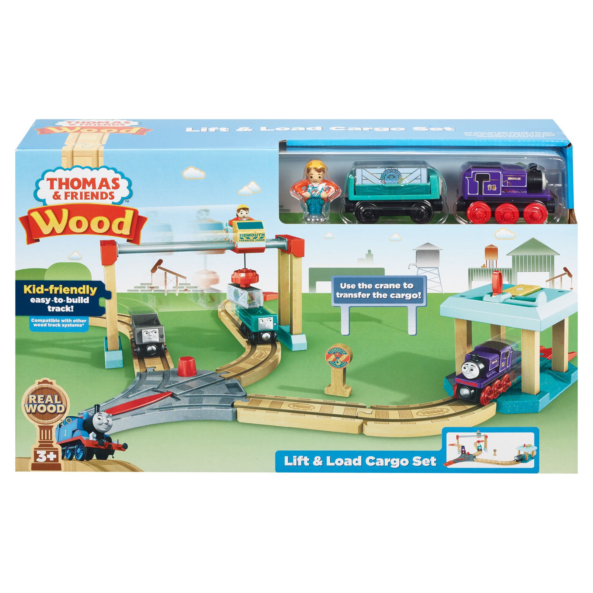 Thomas & Friends Wood Lift & Load Cargo Train Track Set - image 6 of 9