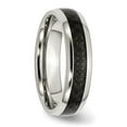 thumbnail image 6 of Auriga Fine Jewelry Stainless Steel Polished with Black Carbon Fiber Inlay 6 mm Band for Women Size 11.5, 6 of 6