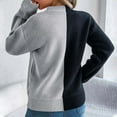 thumbnail image 4 of Halloween Sweaters for Women Pumpkin Sweater Crew Neck Color Block Long Sleeve Pullover Tops Fall Winter Clothes #04 Grey Size L, 4 of 4