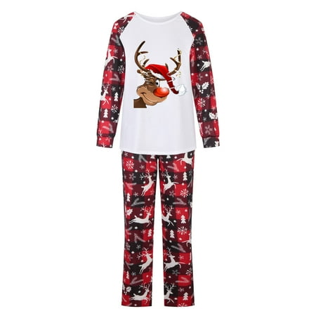 

Women s Clothing Parent-child Attire Christmas Suits Patchwork Plaid Printed Homewear Round Neck Long Sleeve Pajamas Two-piece Mom Sets