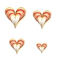 thumbnail image 1 of Yuarrent 1 Juego de decoraciones de corazón, adorno colgante romántico, colgante de escena de corazones estéreo único Simple, suministros para Kits de decoración para fiestas dorado, rojo Yuarrent HA059997-01, 1 of 6