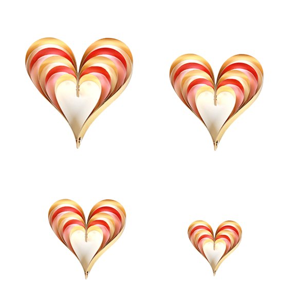 Yuarrent 1 Juego de decoraciones de corazón, adorno colgante romántico, colgante de escena de corazones estéreo único Simple, suministros para Kits de decoración para fiestas dorado, rojo Yuarrent HA059997-01