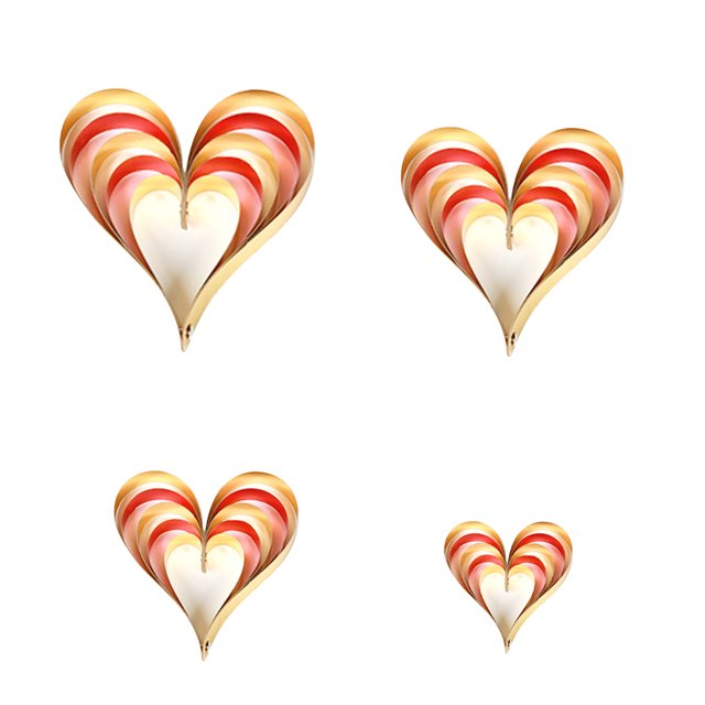 Yuarrent 1 Juego de decoraciones de corazón, adorno colgante romántico, colgante de escena de corazones estéreo único Simple, suministros para Kits de decoración para fiestas dorado, rojo Yuarrent HA059997-01