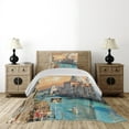 thumbnail image 3 of Ambesonne European Quilted Coverlet 2 Pcs, Historical Venice City, Twin Size, Multicolor, 3 of 5