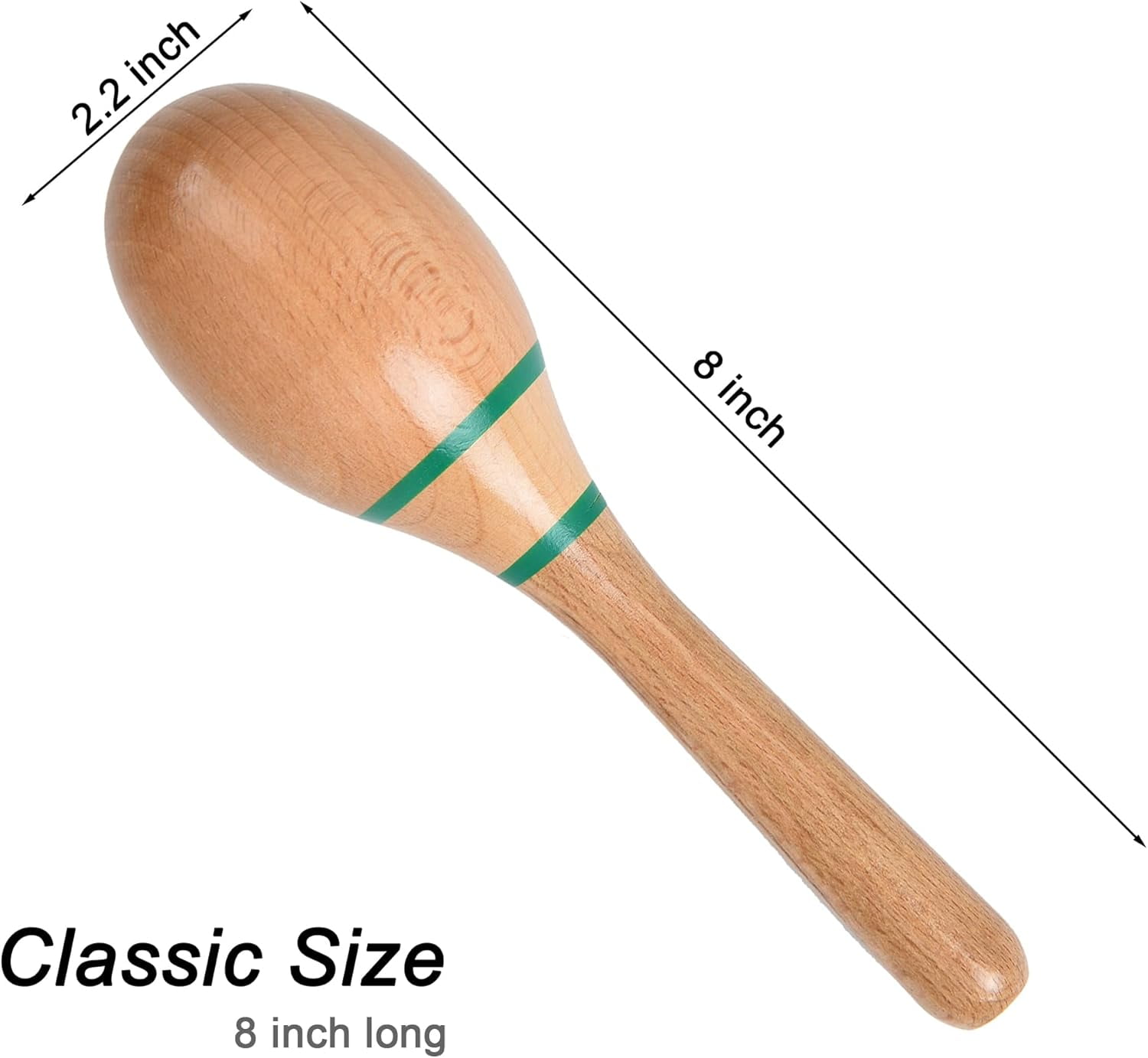 ABPETE Professional Wooden Rumba Shakers Hand,Percussion Rattles Latin Musical Instrument with Clear Salsa Rhythm for Adults Kids Party Game Playing, Set of 2