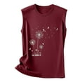 thumbnail image 5 of Débardeurs pour Femmes Col Rond Coupe Ample Basique Imprimé Blouse Décontractée Été Sans Manches Tunique d'Entraînement, 5 of 5