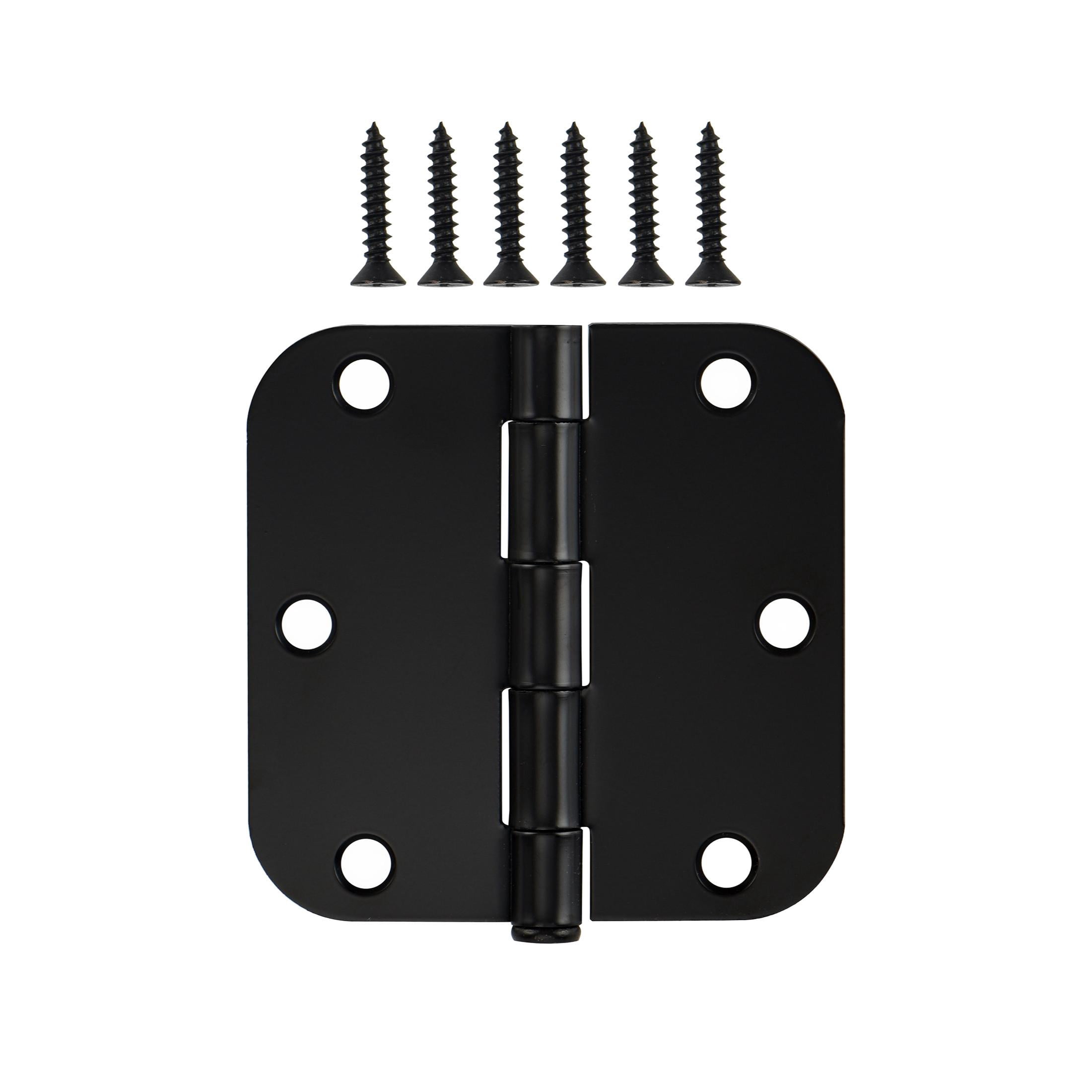 Hyper Tough 3-1/2 in. Round Corner Squeak-Free Hinge, Matte Black, 30 Pack