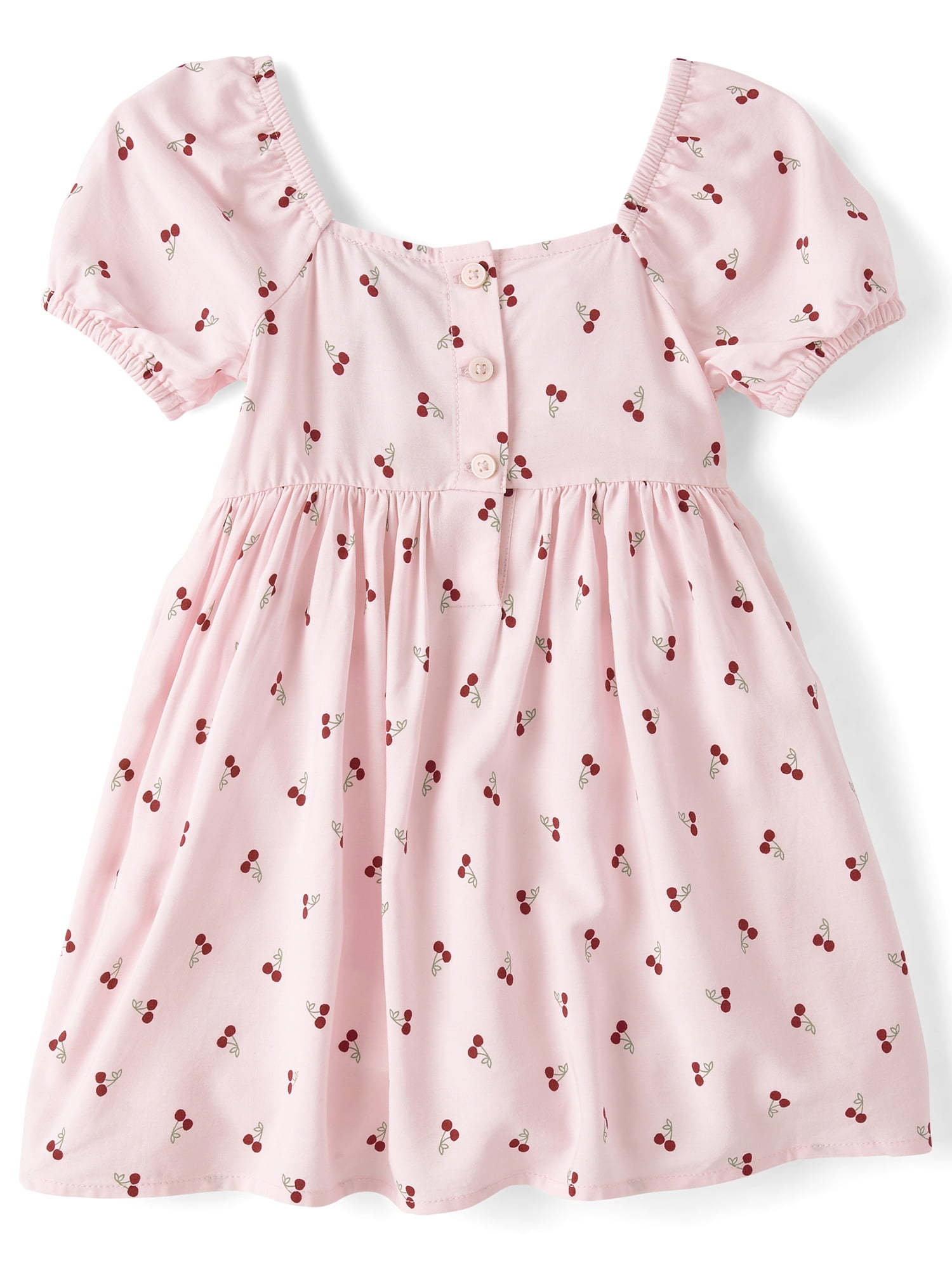 The Children's Place Baby And Toddler Girls Short Puff Sleeve Bow Smocked Dress, Sizes 6M-5T