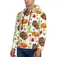 thumbnail image 3 of Lsque Thanksgiving Turkey Pattern Casual Men's Hoodie,Hooded Sweatshirt with Kangaroo Pocket,Pullover Hoodie-4X-Large, 3 of 7