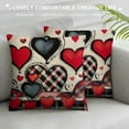 thumbnail image 3 of HENGT  Valentine's Day Pillow Covers Red Black Hearts Decor White Throw Pillow Covers Valentine's Day Cushion Case Decoration for Sofa Couch, 3 of 5