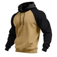 thumbnail image 2 of HAJWOH Mens Hoodies Pullover Lightweight Block Color Sweatshirts Casual Long Sleeve Shirts Drawstring with Pocket, 2 of 5