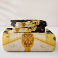 thumbnail image 5 of jejeloiu Folk Moth Twin Quilt Set For Girls,Floral Pattern Twin Coverlet Set,Black Yellow Orange,2pcs, 5 of 7