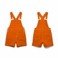 thumbnail image 4 of Alkepwun Denim Overalls Men Solid-Color Casual Loose Adjustable Straps Shorts Rolled Hem Bib Jumpsuit Multi-Pocket Side-Buttoned Washed Durable Romper, 4 of 5