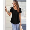 thumbnail image 2 of Camiseta Zeagoo de manga corta para mujer, talla XL, negra, 2 of 5