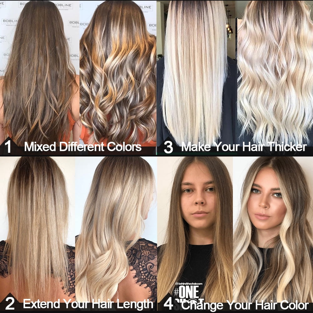 SEGO Human Hair Clip In 100% Remy Human Hair Extensions 8PCS 18 Clips Virgin Human Hair Natural Smooth Full Head