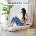 thumbnail image 3 of YOSHOOT Bean Bag Bed Folding Sofa Couch with Pillows Floor Mattress for Adults, Extra Thick and Long Floor Sofa, Full Floor Couch Bed for Bedroom Living Room, Beige, 30x91 Inch, 3 of 8