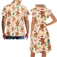 thumbnail image 5 of Uorisanigo Gingerbread Men Couple Matching Outfit Christmas Tree Men's Short Sleeve Shirt Size XS Beach Shirt for Summer Spring and Womens Midi Dress V-neck Elegant Party Dresses, 5 of 7