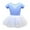 Blue, variant on Elainilye Fashion Ballet Leotards for Girls Toddler Leotard with Tutu Skirt Dancewear Short Sleeves Training Clothes, Sizes 3-15 Years
