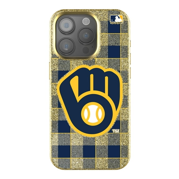 Keyscaper Milwaukee Brewers Plaid Bling iPhone Case