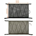 thumbnail image 4 of Mesh Bag Vehicle Roof Storage Net Car Ceiling Pouch Drawstring Organizer for Clothes Sundries, Khaki, 4 of 9