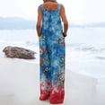 thumbnail image 4 of Iaqnaocc 4th Of July Women's Jumpsuits Plus Size American Flag Floral Print Sleeveless Wide Leg Summer One Piece Adjustable Strap Party Freedom Jumpsuits Rompers Blue L, 4 of 4