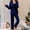 Blue, variant on Samickarr Homewear Silk Pajamas For Women Soild Long Sleeve Two-Piece Sleepwear Button Down Nightwear Soft Loungewear Single-Breasted Pajama Sets