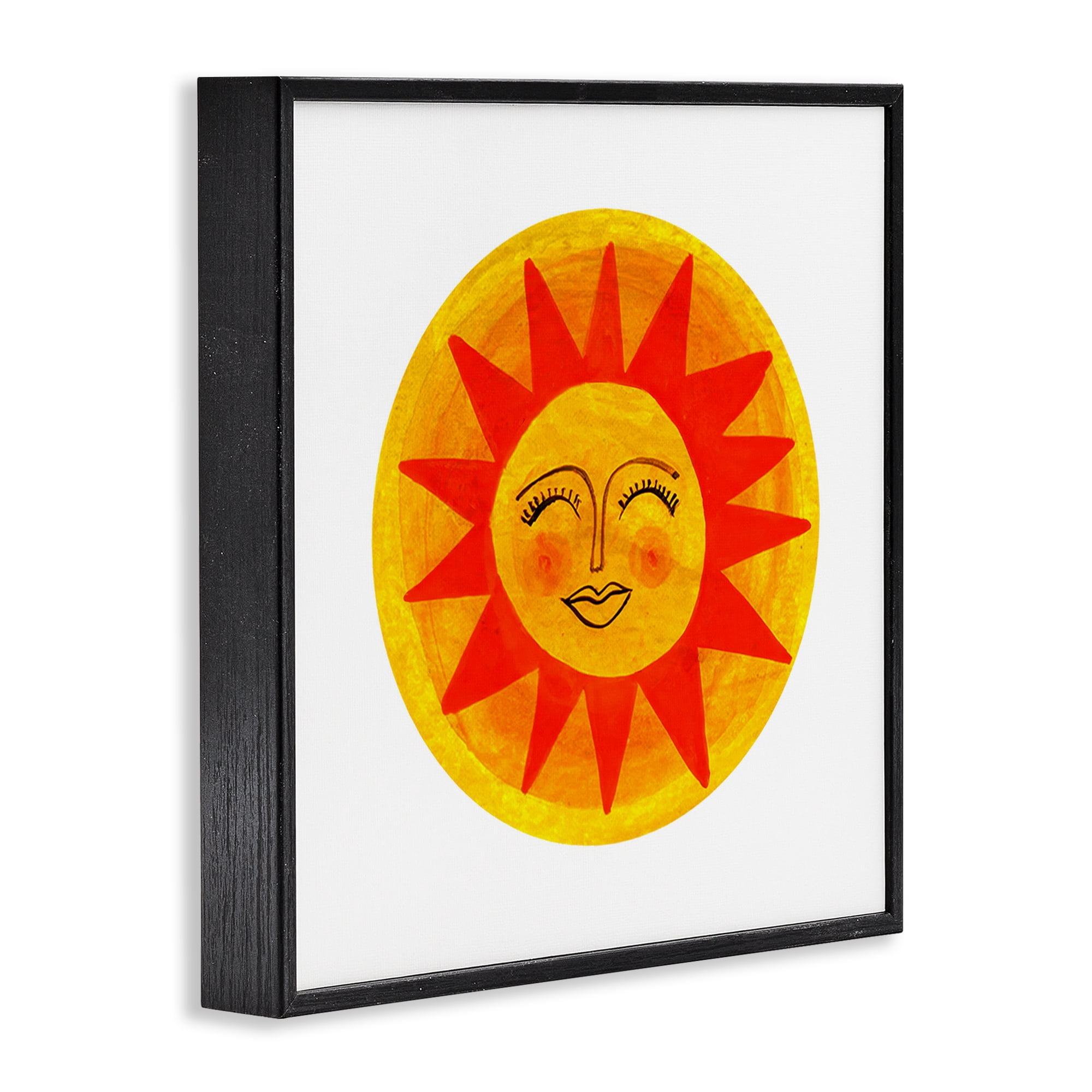 Stupell Industries Warm Fiery Sun Black Framed Giclee Art, design by Katherine Herrell Studio